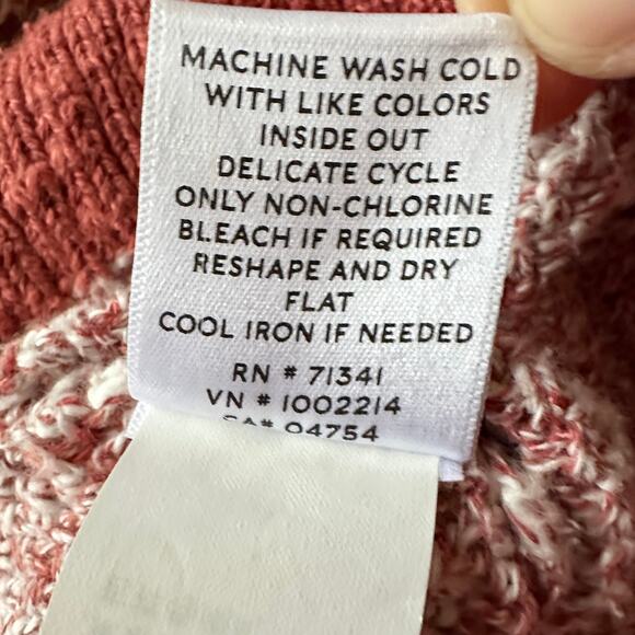 L.L. Bean Signature Knit Sweater Color Block Round Neck Long Sleeve Split Hem S - Picture 9 of 10